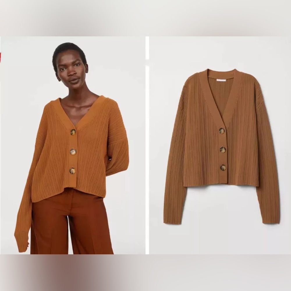 H&m wool blend cardigan camel color(new condition)